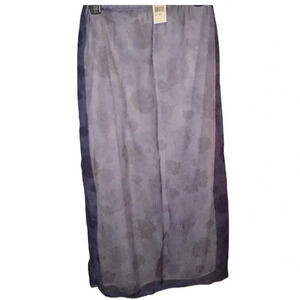 Jonathan Martin Double Layer Sheer Floral Maxi Skirt L